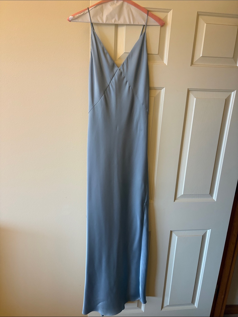 rag & bone Light Blue Satin Slip Maxi Dress